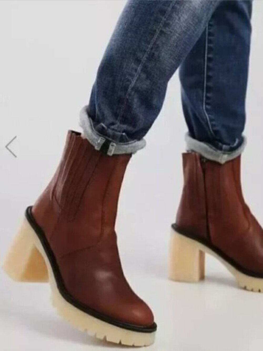 FREE PEOPLE James Cheslea Boots Cherry Chocolate Leather Size 38